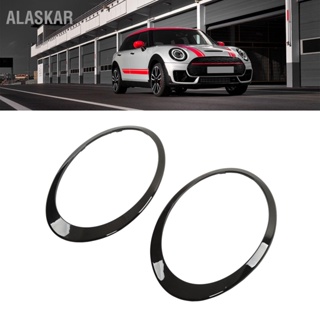 ALASKAR 2 ชิ้นไฟหน้าสีดำเงารอบทิศทางฝาครอบปั้นสำหรับ Cooper Clubman F54 S JCW 2015-2022