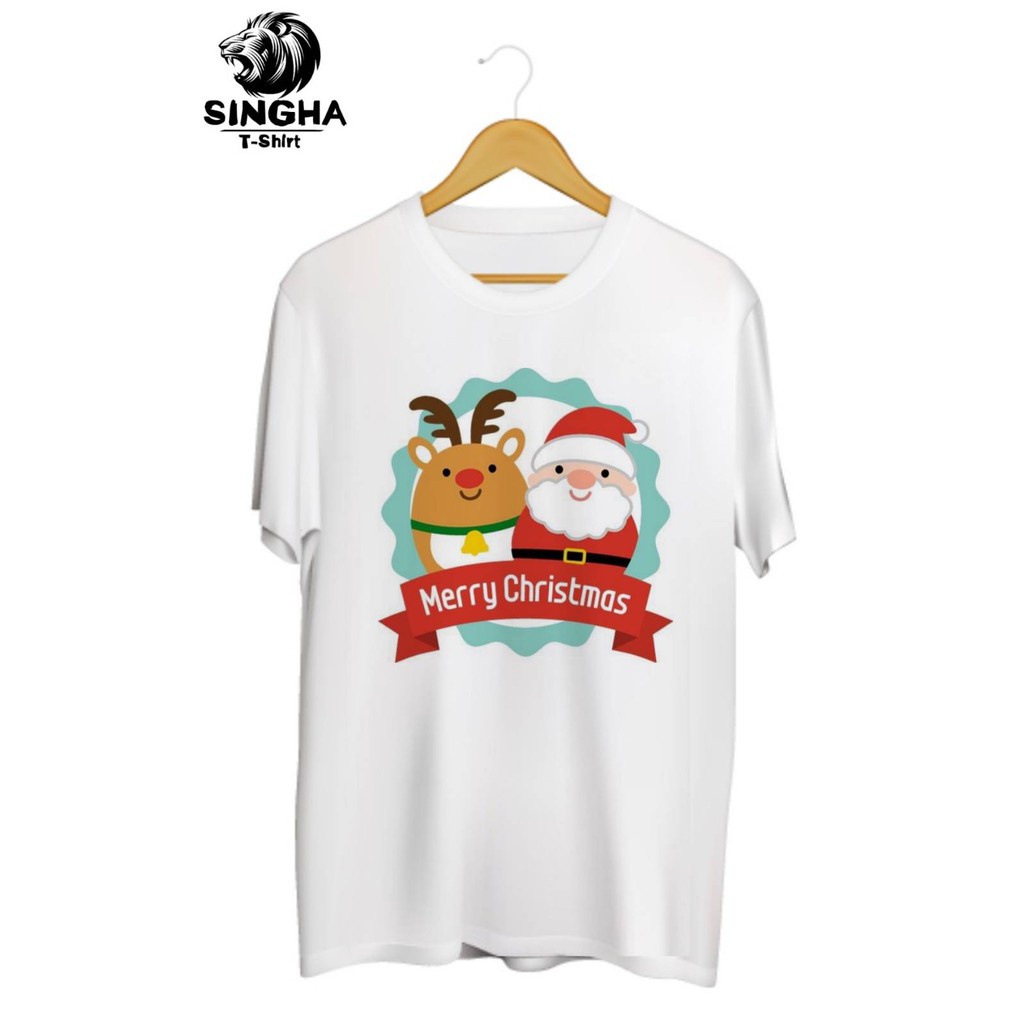 singha-t-shirt-christmas-collection-เสื้อยืดสกรีนลาย-ซานต้าเรนเดียร์