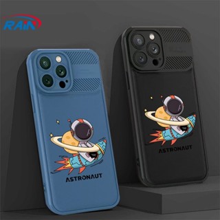เคสโทรศัพท์มือถือ คาร์บอนไฟเบอร์ ลายการ์ตูนจรวด นักบินอวกาศ สําหรับ OPPO A17 A57 2022 A15 A16 A16K A54 A53 A12 A5S A7 A3S A11k A52 A96 A74 A94 A37 F9 5F A1K A55 C1 C2
