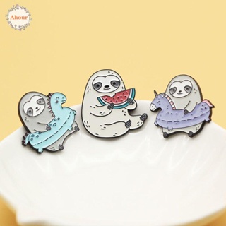 AHOUR Jewelry Cute Funny Lovely On Backpack Shirt Bag Badge Sloth Lapel Pin Brooch Pins