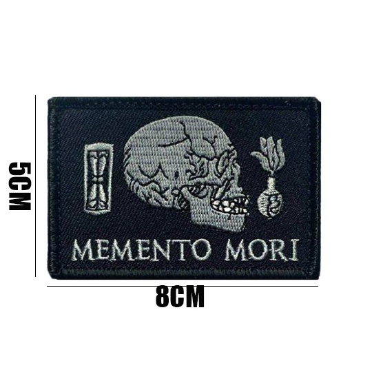 แผ่นแพทช์-ปักลาย-memento-mori-สําหรับติดตกแต่งเสื้อผ้า