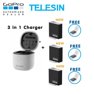 GoPro 11 / 10 / 9 Telesin Allin Box 3 in 1 Charger &amp; Card Reader &amp; Storage Box + Enduro Battery x 3 [ใหม่] ขอ...