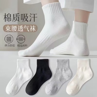 ถุงเท้ากีฬา ข้อสั้น แบบบาง ดูดซับเหงื่อได้ดี สีขาว แฟชั่นฤดูร้อน สไตล์ญี่ปุ่น สําหรับผู้หญิง และผู้ชาย