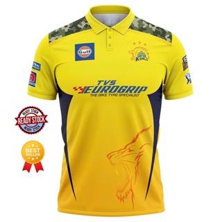 [พร้อมส่ง] เสื้อกีฬาแขนสั้น ลาย Chennai Super Kings IPL Replica Jersey 2022 (CSK 2022 พร้อมชื่อ)