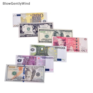 Blowgentlywind Chic กระเป๋าสตางค์ ลายธนบัตรดอลลาร์ สไตล์ยูโร สําหรับผู้ชายและผู้หญิง BGW