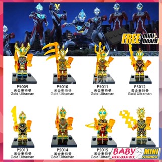 ฟิกเกอร์ Tiga Ultraman Sero Gold Altman Building Block Toy Mini Doll Decoration Hobby Collection Small Gifts