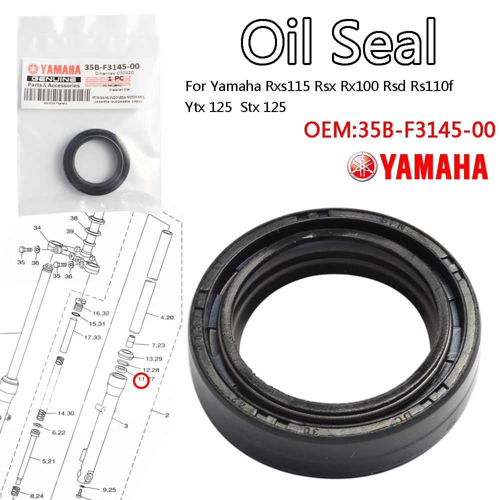 ซีลกันน้ำมัน Yamaha RS110F/YTX 125 / STX 125 (35B-F3145-00-00) | Shopee ...