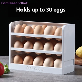 Familiesandhot> สามชั้น กล่องเก็บไข่ ภาชนะใส่ไข่ ตู้เย็น ครัว ไข่ รักษาความสด ถาดอย่างดี