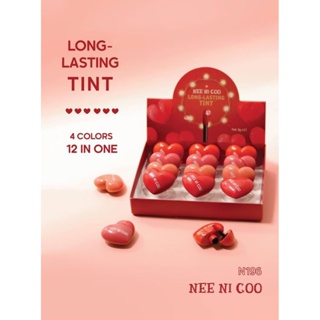 ❤️❤️ ลิปทิ้นท์ สีสวย สดใส ติดทนนาน Nee Cara NEE NI COO Long-Lasting Tint N196 0.8g x 12ชิ้น