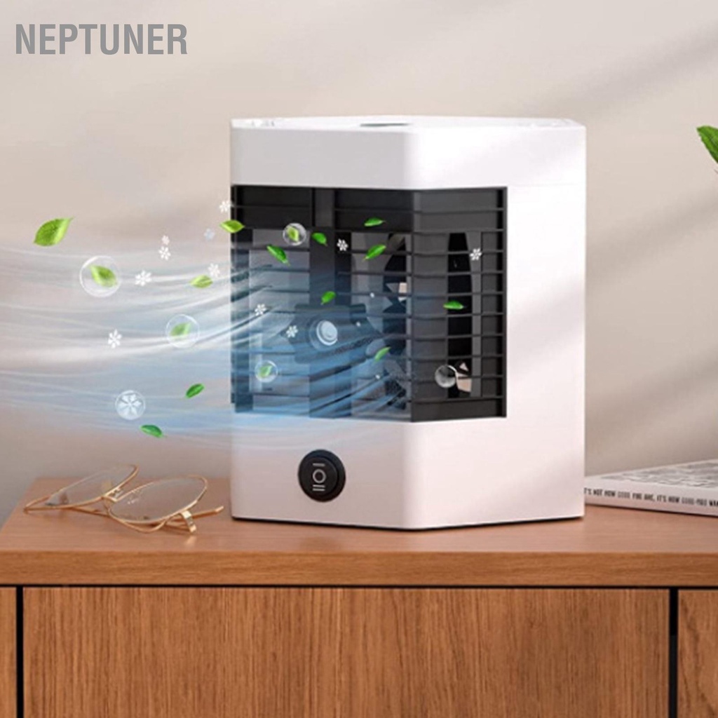 neptuner-mini-air-cooler-เครื่องปรับอากาศแบบพกพาความชื้นส่วนบุคคลพัดลมไอเย็นอากาศเย็นสำหรับโต๊ะทำงานในห้องนอน