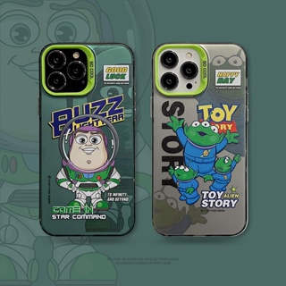 เคสโทรศัพท์มือถือ ผิวด้าน ลายเอเลี่ยน Toy Story Buzz สีเงิน สําหรับ iPhone 14 Pro Max 13 12 Pro Max 11