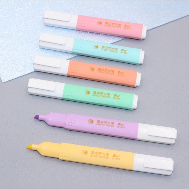 ยกแพ็ค-6แท่ง-6สี-ปากกาไฮไลท์-โทนสีสวย-หลายสี-เน้นข้อความ-มาร์คเกอร์-ปากกาเน้นข้อความ