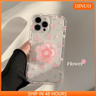 เคสโทรศัพท์มือถือ ลายดอกไม้ แกนสีชมพู สําหรับ Iphone 14promax 13 12 pro promax 11 DINUO