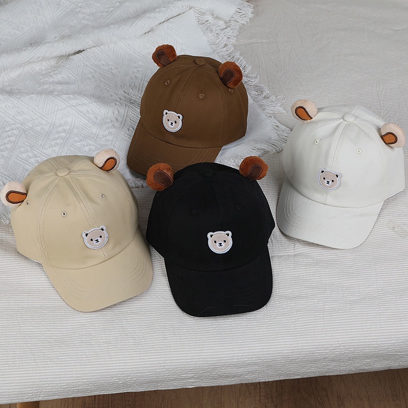 หมวกเบสบอล-ลายหมีน่ารัก-สไตล์เกาหลี-สําหรับเด็กผู้ชาย-และเด็กผู้หญิง