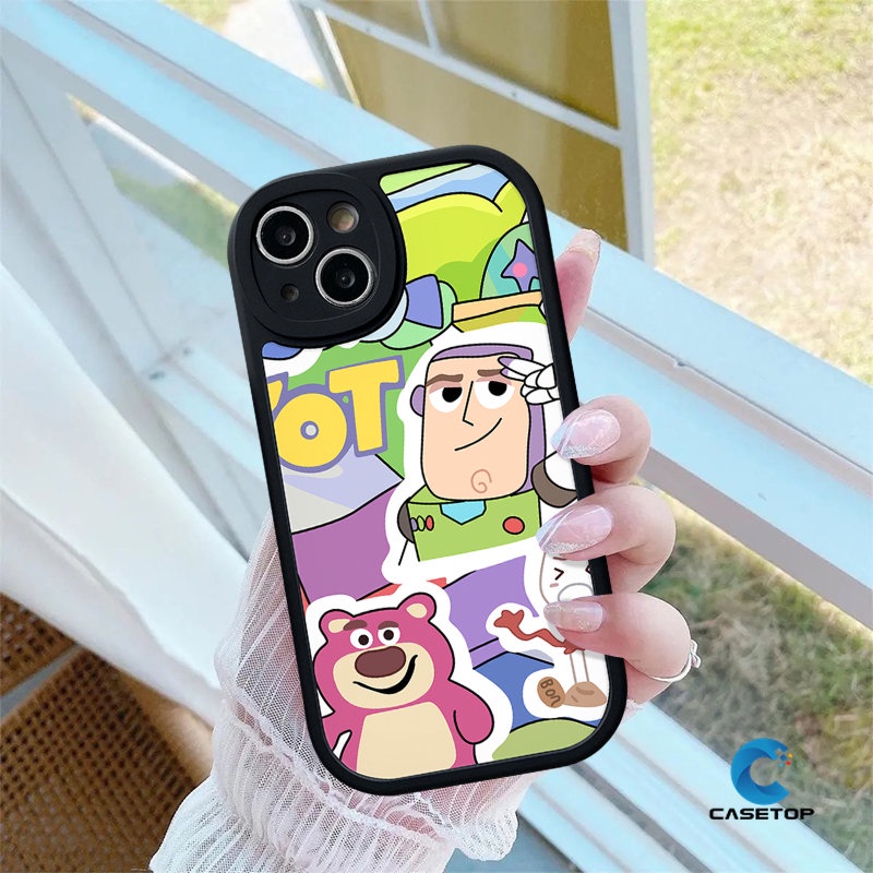 เคสโทรศัพท์มือถือ-ลายการ์ตูนหมีสตรอเบอร์รี่-ทอยสตอรี่-เอเลี่ยน-buzz-lightyear-น่ารัก-สร้างสรรค์-สําหรับ-redmi-note-11-10-11s-9-8-10s-redmi-10-9c-nfc-9a-12c-a2-9t-a1-10a-k40s