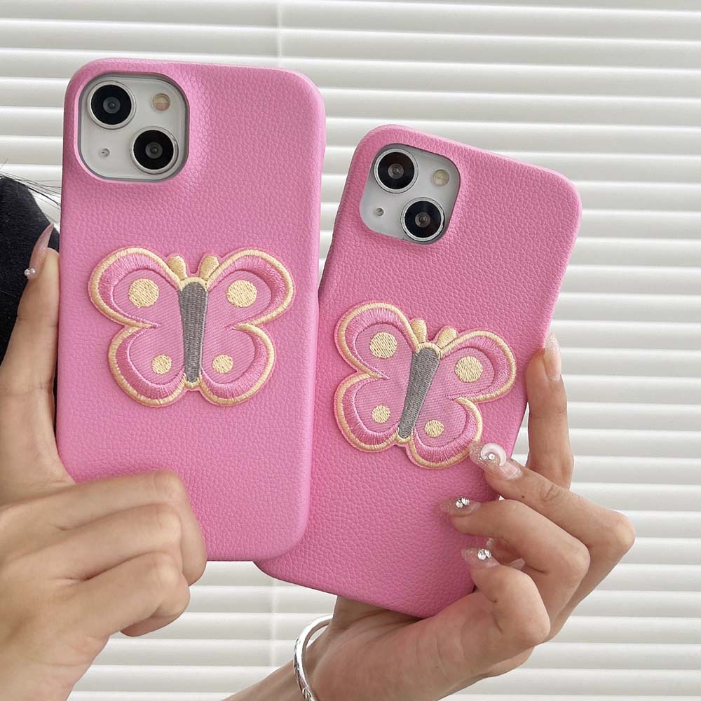 เคสโทรศัพท์มือถือหนังแข็ง-กันกระแทก-ปักลายผีเสื้อ-3d-หรูหรา-สําหรับ-iphone-11-14promax-13promax-12promax-xr-xsmax-11pro-14plus