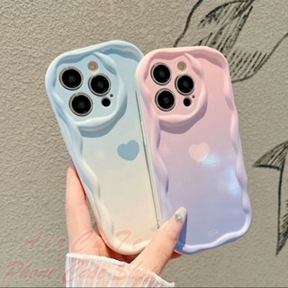 เคส iPhone 15 14 13 12 11 Pro Max X XR XS Max 8 7 6 6S Plus iPhone15 iPhone14 iPhone13 iPhone12 iPhone11 ProMax iPhone8 8Plus iPhone7 7Plus iPhone6 6Plus iPhone6S 6SPLUS Relief Wave Frame Gradient Color Love Soft Case