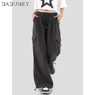 DaDuHey🎈 New American Style Ins High Street Overalls Niche High Waist Loose Wide Leg Plus Size Pants