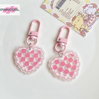 Pinkcool พวงกุญแจ จี้รูปหัวใจน่ารัก สีชมพู สไตล์มินิมอล สําหรับแขวนกระเป๋า