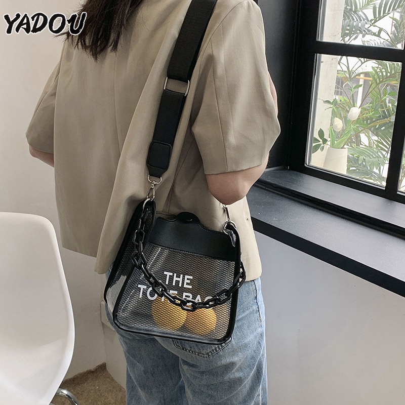 yadou-กระเป๋าเจลลี่อเนกประสงค์ใหม่สำหรับผู้หญิงกระเป๋าสะพายข้างแฟชั่นยอดนิยม
