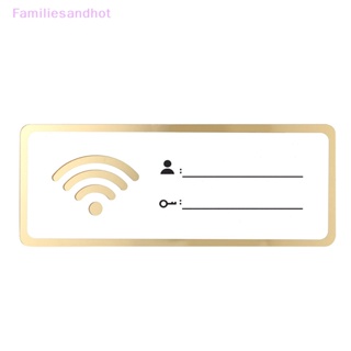 Familiesandhot&gt; ป้าย Wifi รหัสผ่าน ติดผนัง แผ่นป้ายอะคริลิค เครือข่ายไร้สาย โรงแรม แขก กระดานดํา ตกแต่งห้อง ป้ายสัญลักษณ์ พิมพ์ได้ โค้ดดี