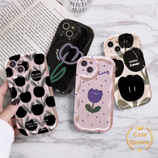 เคสโทรศัพท์มือถือแบบนิ่ม ลายดอกทิวลิป 3D สีม่วง หรูหรา สไตล์วินเทจ สําหรับ Oppo A17 A17K A57 A35 A7 A77S A74 A54 A77 A12 A31 A33 A16 A11K A5s A16s A15s A15 A3s A12E