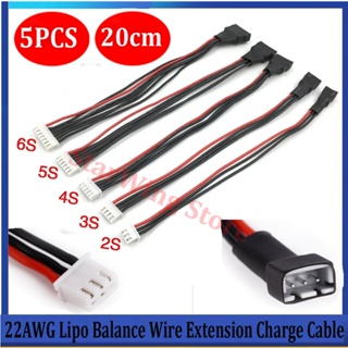 สายชาร์จแบตเตอรี่ JST-XH 2S 3S 4S 6S 20 ซม. 22AWG Lipo Balance 5 ชิ้นต่อล็อต สําหรับรถบังคับ