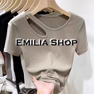 EMILIA SHOP เสื้อยืด ครอป เสื้อยืดผู้หญิง A99J1CQ