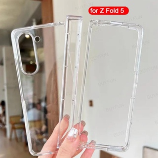 For Samsung Galaxy Z Fold 5 Fold5 5G Ultra Clear Phone Case Cover Hard Bumper Back Shell Hinge Cover