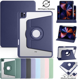 เคสใส พร้อมช่องใส่ปากกา หมุนได้ สําหรับ iPad 10th Generation 10.9 นิ้ว 2023 A2757 A2777 A2696