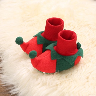 รองเท้าสลิปออน ลายคริสต์มาสน่ารัก สําหรับเด็กทารก 0-18 เดือน
