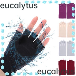 Eucalytus1 ถุงมือ แบบครึ่งนิ้ว ป้องกันแดด แบบบาง แฟชั่นฤดูใบไม้ผลิ และฤดูใบไม้ร่วง