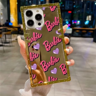 Barbie Mirror คดี Vivo X80 X70 X60 X50 Pro Plus X21 UD Y91 Y95 Y91i Y91C Y81 Y81i Y71 Y71i การ์ตูน ปกป้องเปลือก Cute Cartoon Butterfly Soft TPU Case