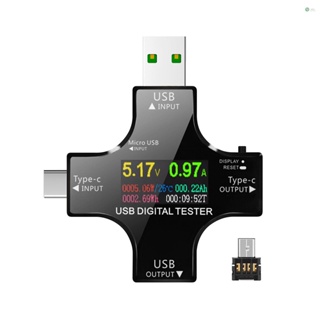 [พร้อมส่ง] เครื่องทดสอบแรงดันไฟฟ้า โวลต์มิเตอร์ แอมมิเตอร์ หน้าจอสี IPS LCD Type C USB 2 in 1 เชื่อมต่อบลูทูธ ควบคุมผ่านแอพ รีโมตคอนโทรล มัลติมิเตอร์ดิจิทัล ขนาดเล็ก พร้อม OTG Conne