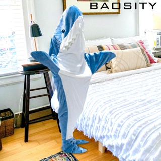 [Baosity] ผ้าห่ม ผ้าสักหลาด มีฮู้ด แบบพกพา ลายฉลาม สร้างสรรค์ สําหรับงานเทศกาล