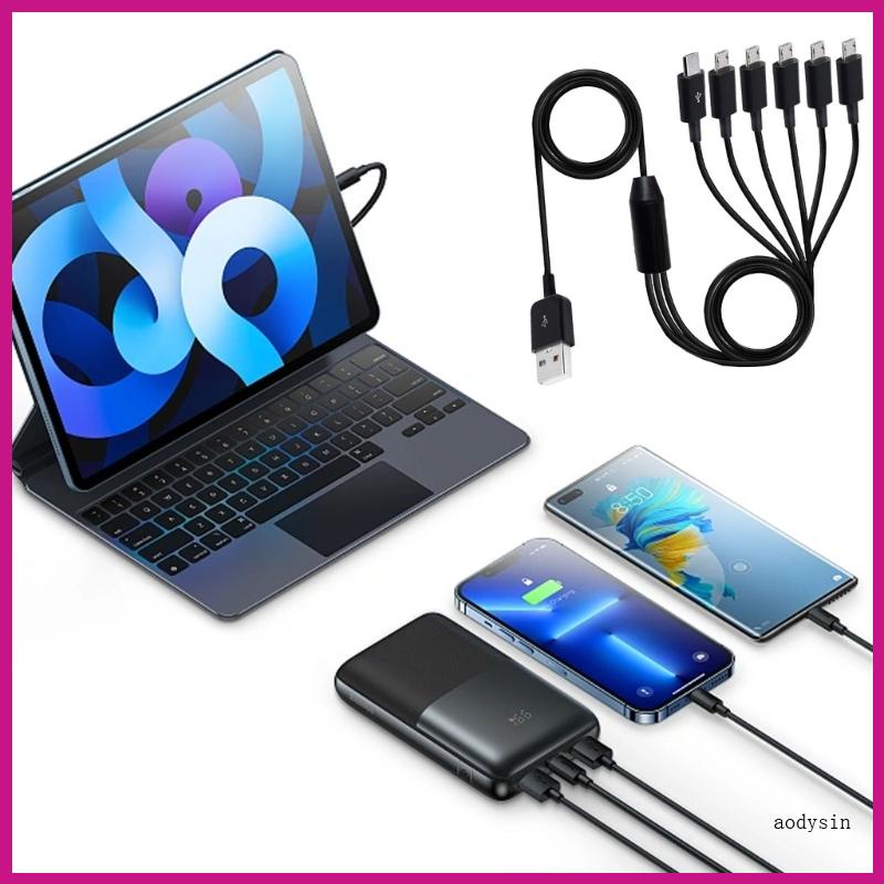 aod-สายชาร์จ-usba-ตัวผู้-เป็น-6-micro-usb-ตัวผู้-6-in-1-ชาร์จเร็ว-สําหรับ-p