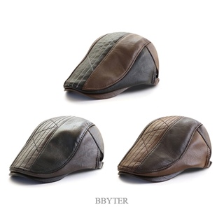 Bbyter หมวกเบเร่ต์ หนัง ระดับสูงสุด ย้อนยุค นิวสบอย อบอุ่น หมวกปากเป็ด หมวกบังแดด Boinas หมวกแบน สําหรับผู้ชาย