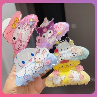 Creative Sanrio Shark Explosive Hairpin Cartoon Cute Hello Kitty Kulomi Cinnamoroll Bangs Girl Heart Hairpin For Gift Outdoor Decoration [COD]