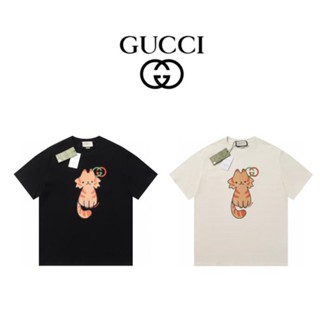 เสื้อยืดแขนสั้นลําลอง ผ้าฝ้าย พิมพ์ลายตัวอักษร CAT ขนาดใหญ่ แฟชั่นคู่รัก สไตล์คลาสสิก สําหรับผู้ชาย และผู้หญิง