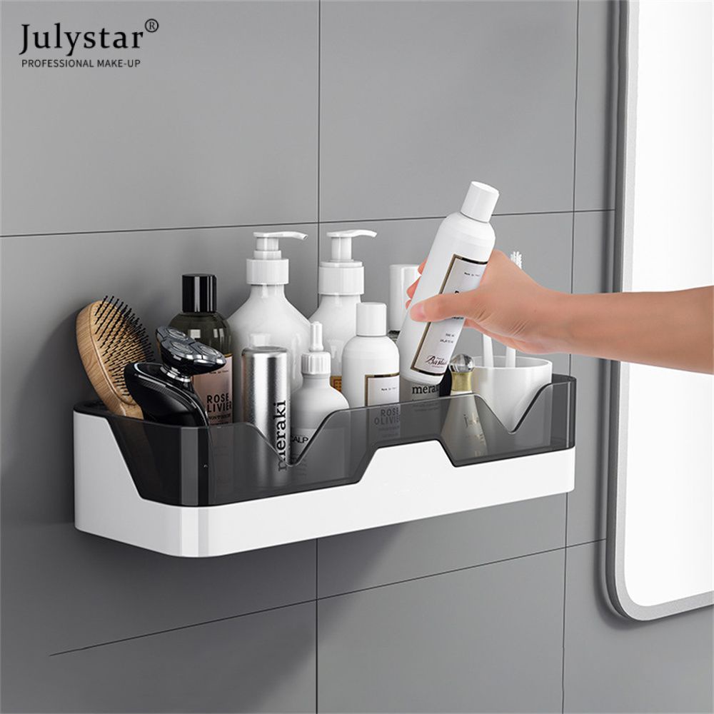 julystar-ห้องน้ำ-ชั้นวางของในห้องน้ำ-แขวนผนัง-ฟรี-punch-ชั้นวางของติดผนังห้องน้ำ-ห้องอาบน้ำ-อ่างล้างจาน-ชั้นเก็บของบนโต๊ะ