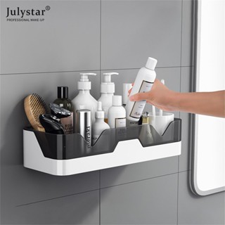 JULYSTAR ห้องน้ำ ชั้นวางของในห้องน้ำ แขวนผนัง ฟรี Punch ชั้นวางของติดผนังห้องน้ำ ห้องอาบน้ำ อ่างล้างจาน ชั้นเก็บของบนโต๊ะ