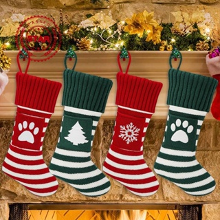ถุงเท้าคริสต์มาส ผ้าถัก ลายเกล็ดหิมะ สําหรับสัตว์เลี้ยง สุนัข แมว S6P0 2023