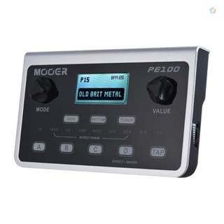 Audioworld MOOER PE100 แป้นเหยียบเอฟเฟคกีตาร์ แบบพกพา 39 เอฟเฟค 40 รูปแบบ 10 เมโทรโนม