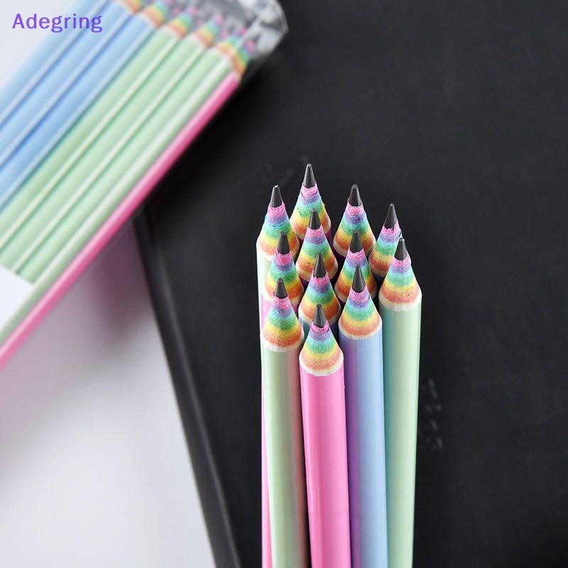 adegring-ดินสอสีกระดาษ-วาดภาพระบายสี-กันฝน-แบบมืออาชีพ-สําหรับเด็ก-สํานักงาน-โรงเรียน-12-ชิ้น