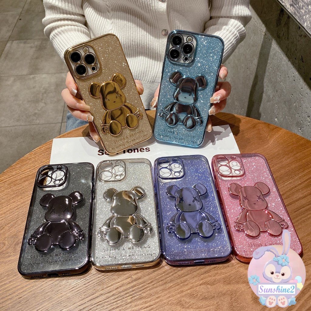 เคสโทรศัพท์มือถือแบบนิ่ม-tpu-กันกระแทก-ลายหมีกลิตเตอร์-สําหรับ-iphone-7-8-7p-8p-x-xs-xr-xs-max-6-6p-6sp