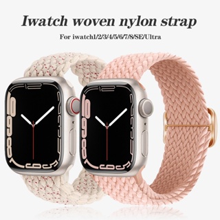สายนาฬิกาข้อมือไนล่อนถัก ยืดหยุ่น สําหรับ iwatch 7 Series 6 5 4 3 SE 41 มม. 45 มม. Apple Watch Band 40 มม. 44 มม.
