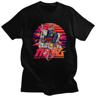 Retro Gundam RX-78 T Shirt Men Short Sleeve Cotton T-shirt Anime Mech Robot Manga Mecha Japan Harajuku Gunpla Tee F_01