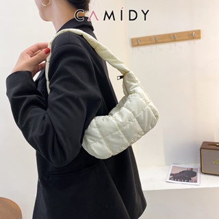 Camidy สไตล์ใหม่กระเป๋าแจ็คเก็ตดาวน์แฟชั่นหญิงไหล่ข้างเดียวกระเป๋าใต้วงแขนอินเทรนด์กระเป๋าถือลายเมฆ