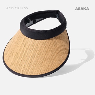 Asaka หมวกฟางกันแดด ป้องกันแดด เหมาะกับฤดูร้อน สําหรับผู้หญิง