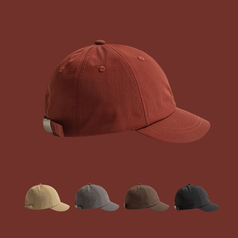 หมวกเบสบอลปีกสั้นแห้งเร็วหมวกเรียบง่ายสีพื้น